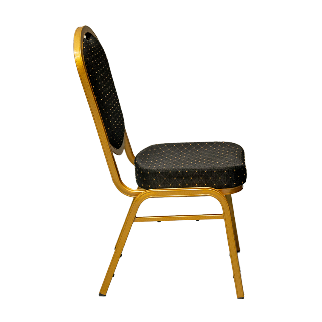 Slim Line Church Chair (Black/gold)