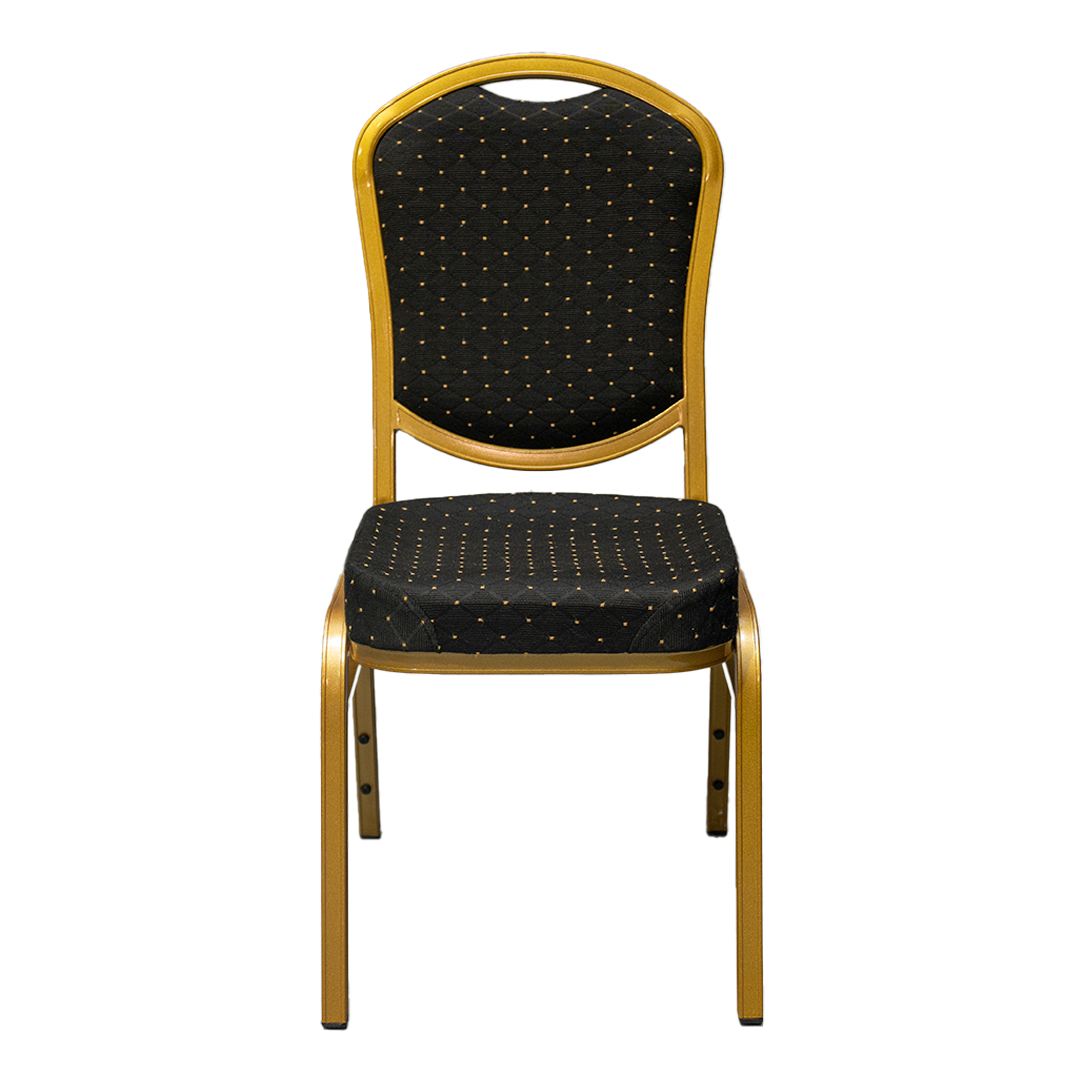Slim Line Church Chair (Black/gold)