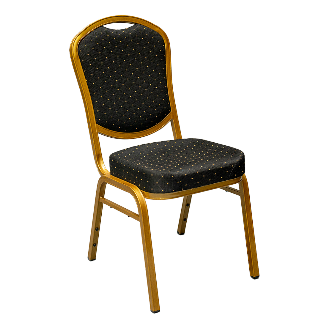 Slim Line Church Chair (Black/gold)