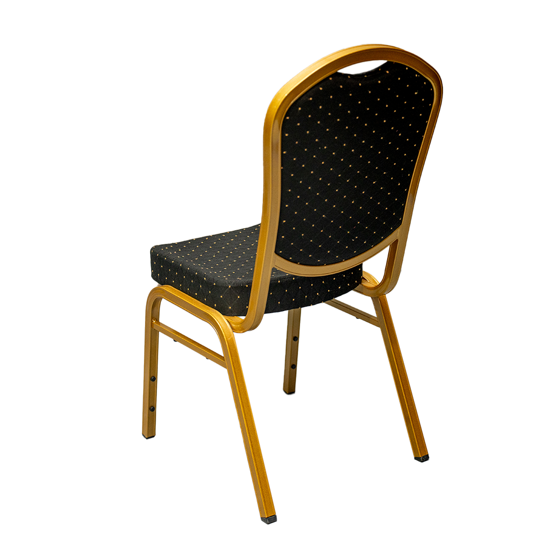 Slim Line Church Chair (Black/gold)